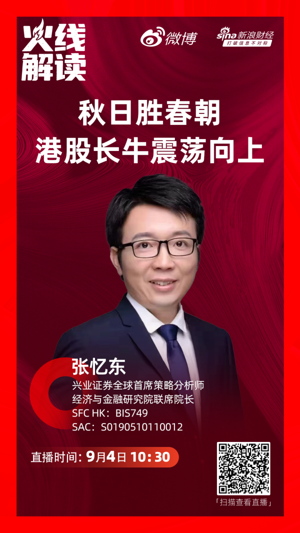 金赢中心 张忆东9月展望：港股补涨动力已积蓄 震荡向上慢牛行情有望继续展开